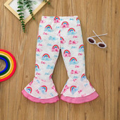 SAILEROAD 2023 új őszi tavaszi rajzfilm édes szivárványos nadrágok gyerekeknek lányok kiszélesedő nadrágok alkalmi pamut nadrágok