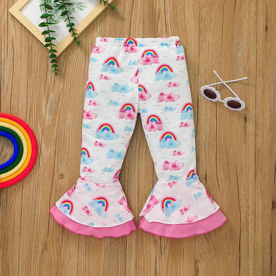 SAILEROAD 2023 új őszi tavaszi rajzfilm édes szivárványos nadrágok gyerekeknek lányok kiszélesedő nadrágok alkalmi pamut nadrágok