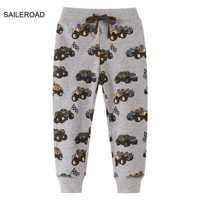 SAILEROAD 2-7 Gadi 2022 Jauns pavasaris Ugunsdzēsēju mašīnas Bikses Zēniem Bērniem Zēniem Bikses Bikses Ikdienas Transporta Džemperi Siltas Sporta Bikses