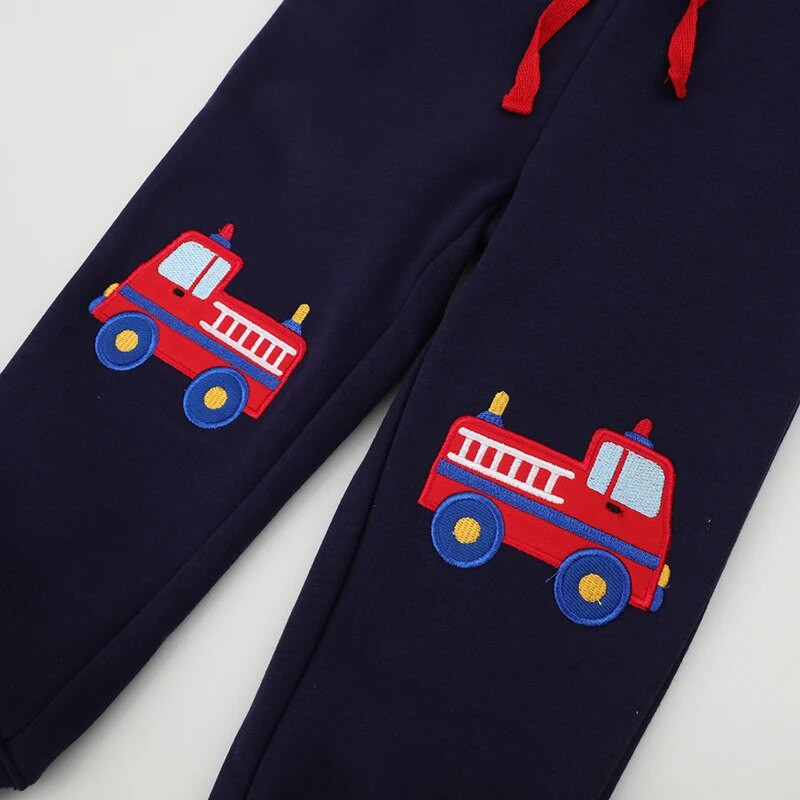 SAILEROAD 2-7 Gadi 2022 Jauns pavasaris Ugunsdzēsēju mašīnas Bikses Zēniem Bērniem Zēniem Bikses Bikses Ikdienas Transporta Džemperi Siltas Sporta Bikses