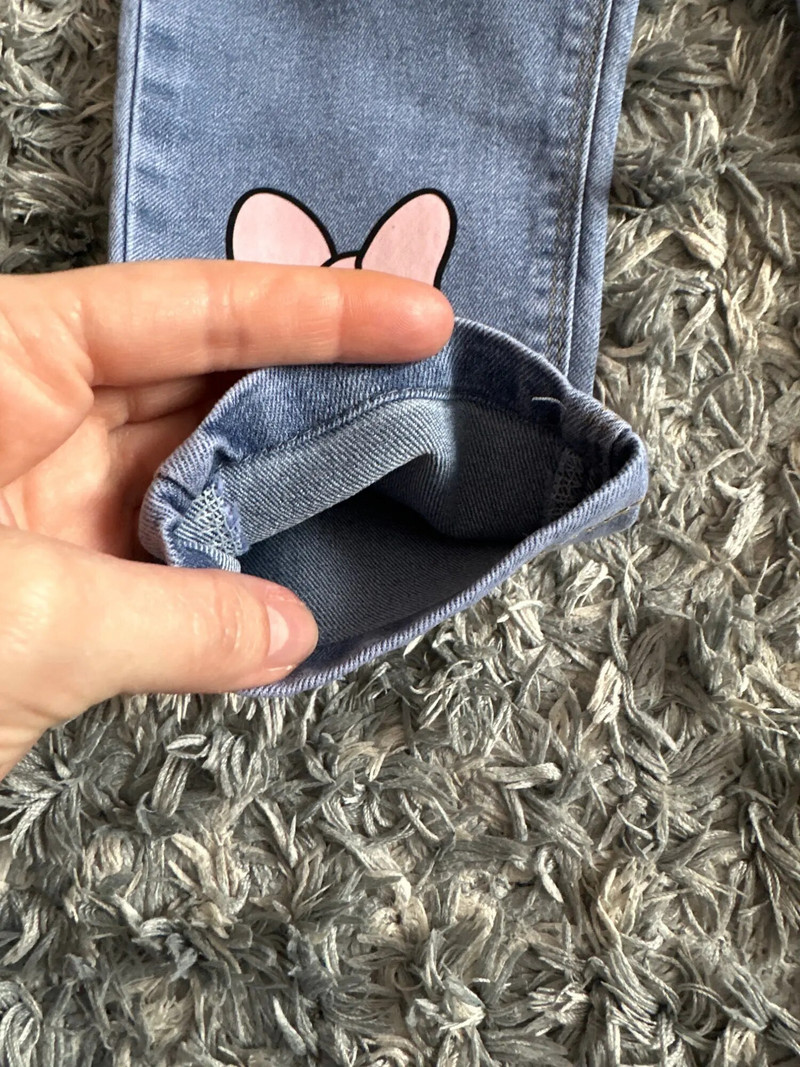 Bērni Meitenes Džinsi Ziedu multfilmas garās bikses Pavasara Rudens Grafiti Glezniecība Drukāt Ikdienas bikses ar caurumu bērniem Džinsu bikses