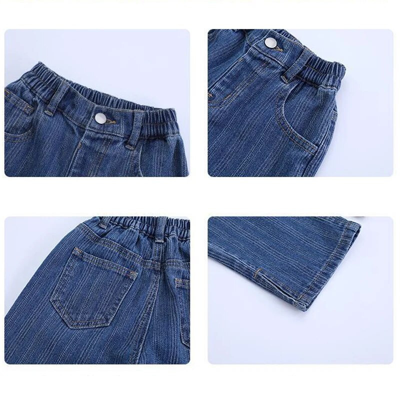 Meiteņu Bikses Pavasaris Rudens Jauns Trends Baby Kids Bērnu Džinsi Eiropas un Amerikas stila Modes dalītas platas bikses