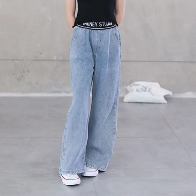 Bērnu Meiteņu Džinsi Pavasara Rudens Džinss Mazulim Meiteņu Platas Džinsi Bērnu Apģērbs Garas Bikses Pusaudžu Meiteņu Apģērbs