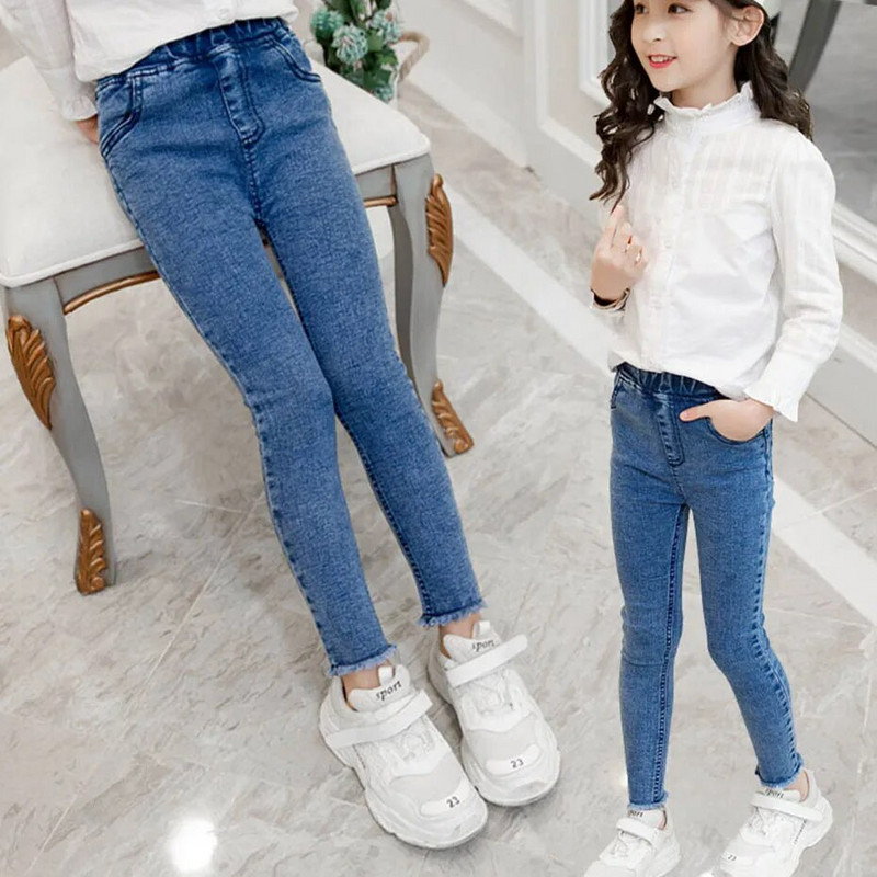 Džinsi Meitene Pavasaris Rudens Meitene Slim Džinsi Bērni Vienkrāsaini Bērnu Džinsi Ikdienas stila Bērnu Džinsi Apģērbi