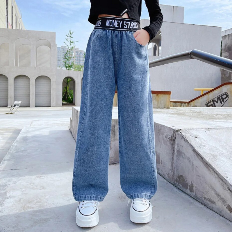 Džinsi Meiteņu burtu raksts Bērni Džinsi Meitenes Ikdienas Stils Bērnu Džinsi Pavasara Rudens Bērnu Apģērbi 6 8 10 12 14