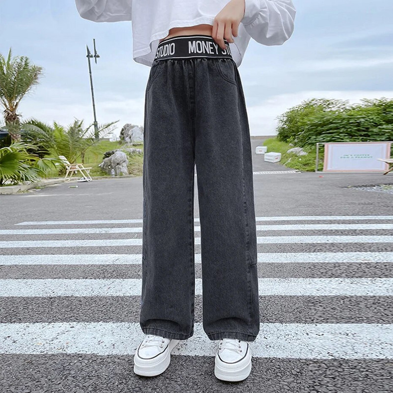 Džinsi Meiteņu burtu raksts Bērni Džinsi Meitenes Ikdienas Stils Bērnu Džinsi Pavasara Rudens Bērnu Apģērbi 6 8 10 12 14