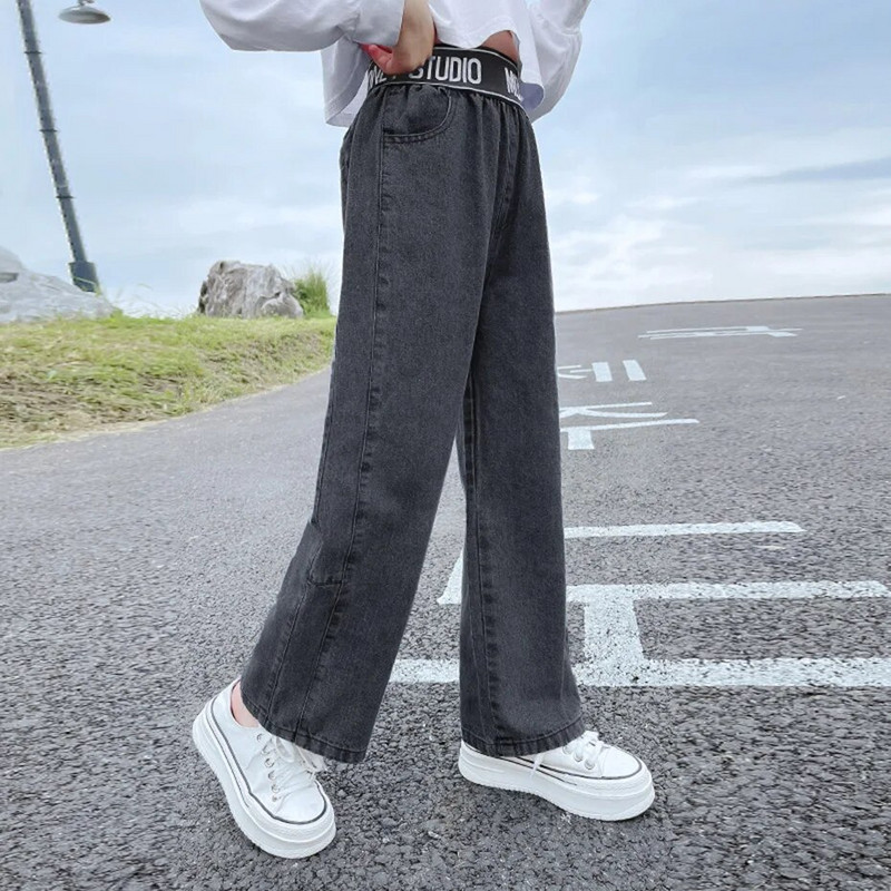 Džinsi Meiteņu burtu raksts Bērni Džinsi Meitenes Ikdienas Stils Bērnu Džinsi Pavasara Rudens Bērnu Apģērbi 6 8 10 12 14