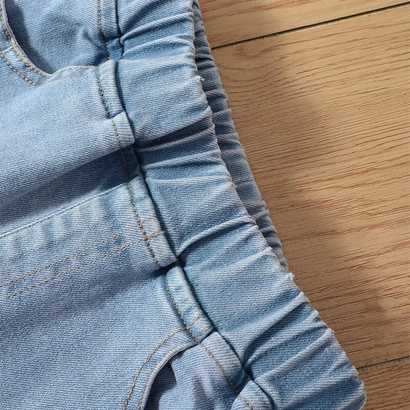 Meiteņu bikses 2023. gada pavasarī un rudenī, jauni, korejiešu elastīgi elastīgi džinsi bērniem