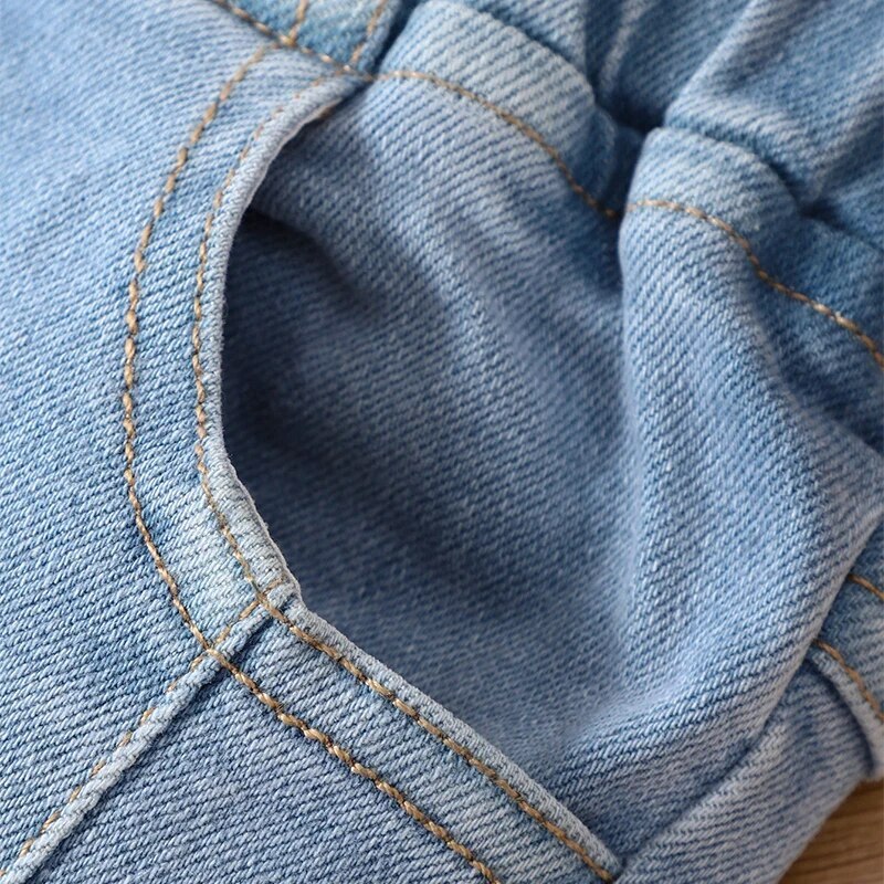 Meiteņu bikses 2023. gada pavasarī un rudenī, jauni, korejiešu elastīgi elastīgi džinsi bērniem