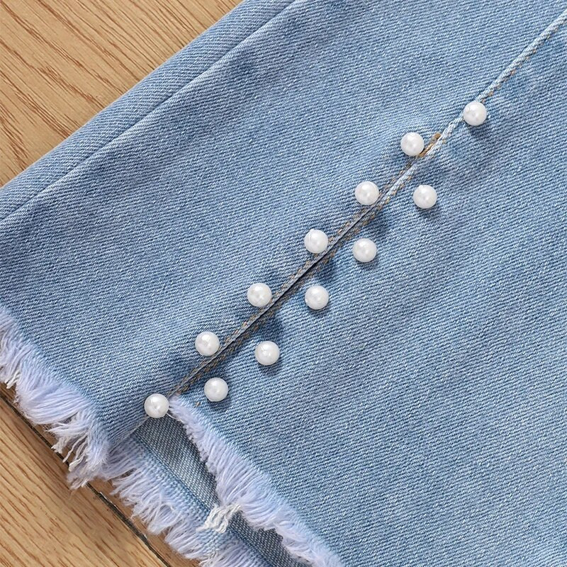 Meiteņu bikses 2023. gada pavasarī un rudenī, jauni, korejiešu elastīgi elastīgi džinsi bērniem