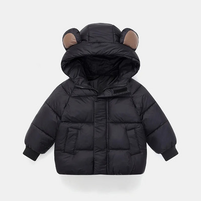 Jauni bērnu dūnu virsdrēbes Ziemas kokvilnas polsterēti apģērbi Zēniem Meitenēm Biezi silti Parka mēteļi Bērnu jakas ar kapuci 2-6 gadi