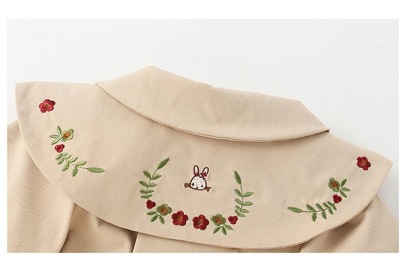 Ανοιξιάτικο κοριτσάκι Μακρυμάνικο κεντημένο παλτό μωρό βρέφος Παιδιά Παιδιά αντιανεμικό Contracted Leisure