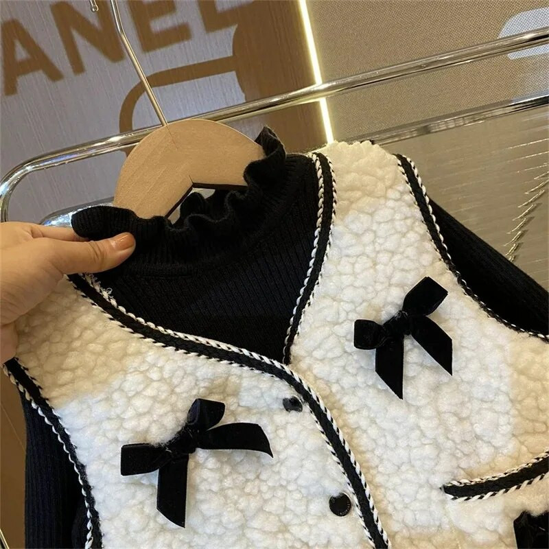 Kislánymellények, Gyermek plusz bársonymellény Őszi téli felsőruházat