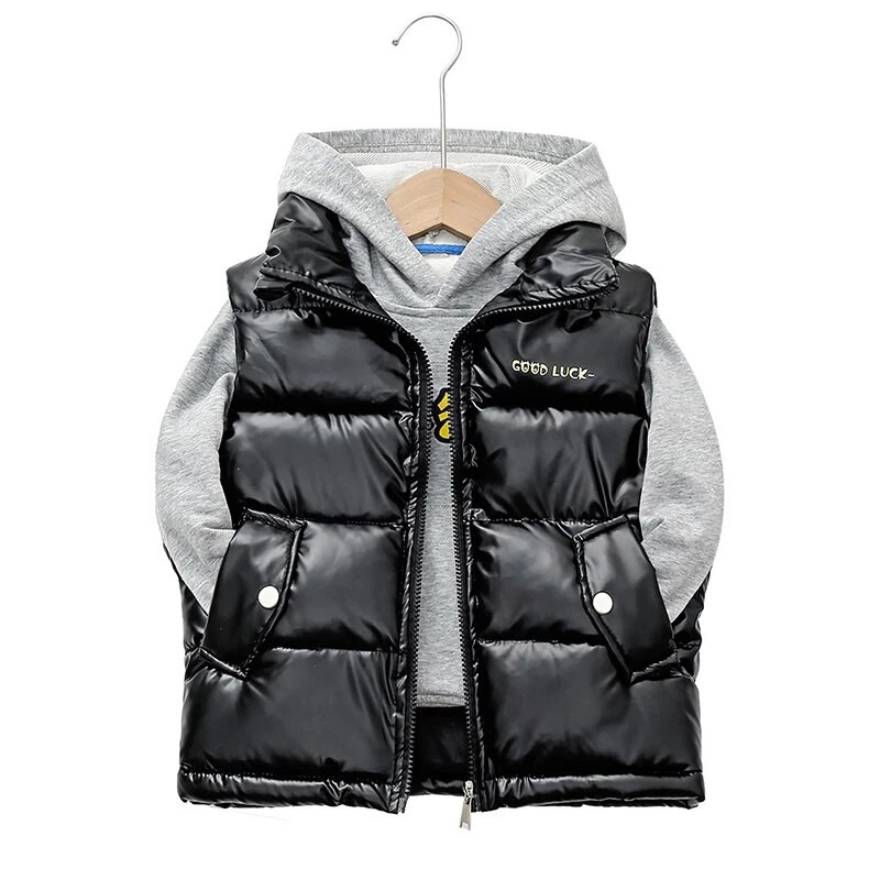 Rudens ziemas bērnu veste Mode bezpiedurkņu jaka meitenēm zēniem kokvilnas veste mēteļi 3-10 gadiem bērnu virsdrēbes apģērbi
