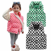 Rudens bērniem siltas plānas rūtainas vestes bērnu kokvilnas veste bērnu virsdrēbes mētelis apģērbi zēni meitenēm jaka veste 2-10 gadiem
