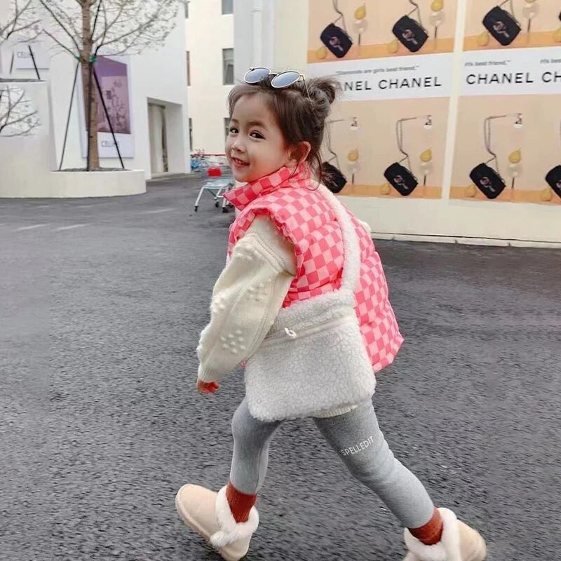 Rudens bērniem siltas plānas rūtainas vestes bērnu kokvilnas veste bērnu virsdrēbes mētelis apģērbi zēni meitenēm jaka veste 2-10 gadiem