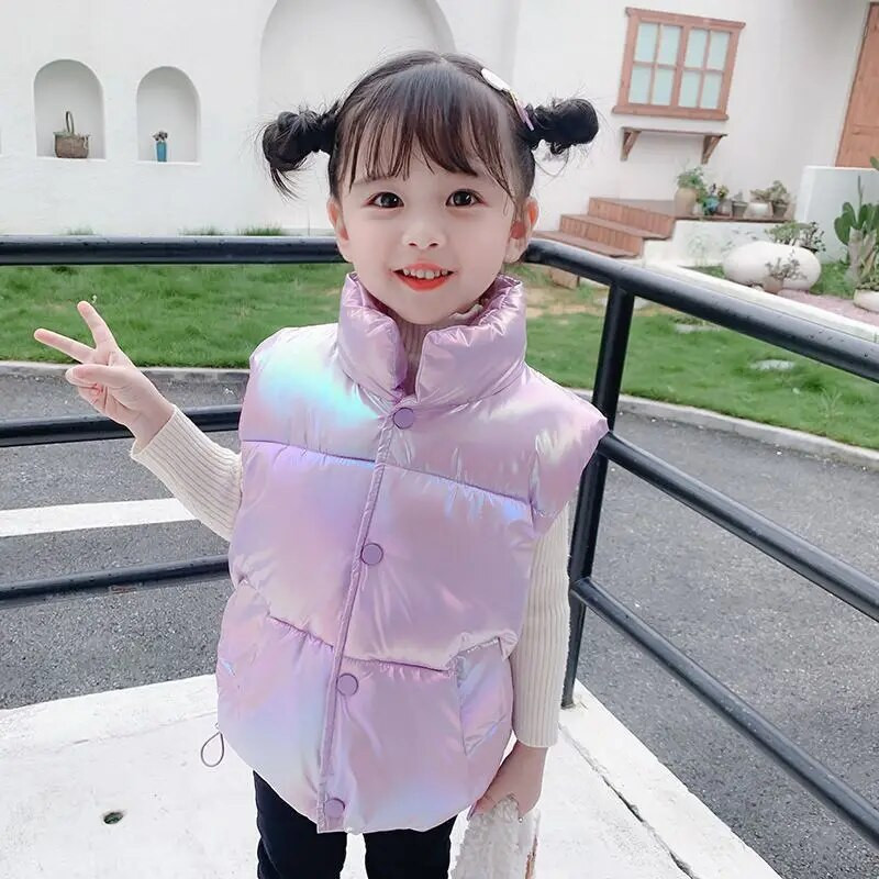 Őszi téli fiúk lányok melegítő mellény kabát 4 színű gyerek felsőruházat gyermek ujjatlan vastag kabát pamut babaruhák
