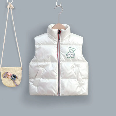 Meiteņu zēni Bērnu bērnu dūnu veste veste 2023 Bear Warm Plus bieza ziemas rudens jaka Bērnu apģērbi