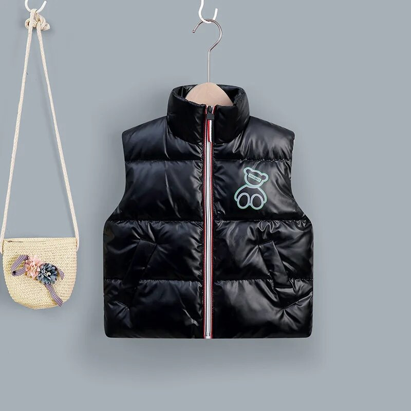 Meiteņu zēni Bērnu bērnu dūnu veste veste 2023 Bear Warm Plus bieza ziemas rudens jaka Bērnu apģērbi