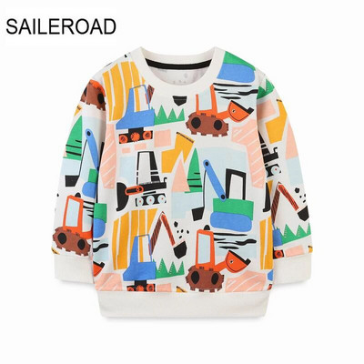 SAILEROAD Pavasara jauni zēni 2-7 gadi Apģērbi Kokvilnas Virsdrēbes Multfilmas Dinozauri Bērnu Topi Meitenes Bērniem Mazu bērnu kapuciņi Džemperi