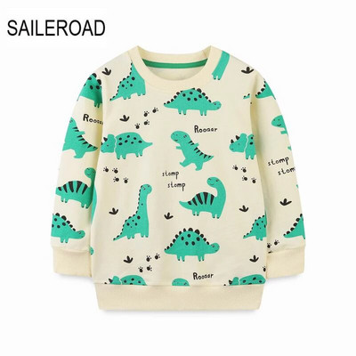 SAILEROAD Pavasara jauni zēni 2-7 gadi Apģērbi Kokvilnas Virsdrēbes Multfilmas Dinozauri Bērnu Topi Meitenes Bērniem Mazu bērnu kapuciņi Džemperi