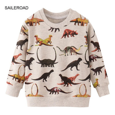 SAILEROAD Pavasara jauni zēni 2-7 gadi Apģērbi Kokvilnas Virsdrēbes Multfilmas Dinozauri Bērnu Topi Meitenes Bērniem Mazu bērnu kapuciņi Džemperi