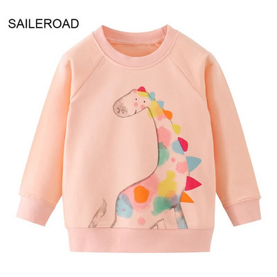 SAILEROAD Pavasara jauni zēni 2-7 gadi Apģērbi Kokvilnas Virsdrēbes Multfilmas Dinozauri Bērnu Topi Meitenes Bērniem Mazu bērnu kapuciņi Džemperi