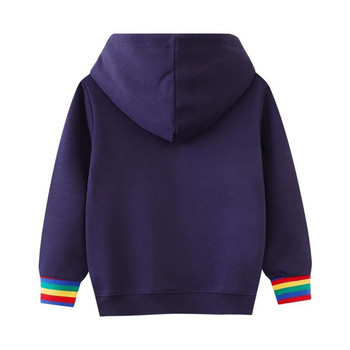 SAILEROAD Φθινοπωρινά καινούργια ρούχα για αγόρια Βαμβακερά εξωτερικά ενδύματα κινούμενα σχέδια Rainbow Train Baby tops Toddler Kids Φούτερ με κουκούλα Φούτερ