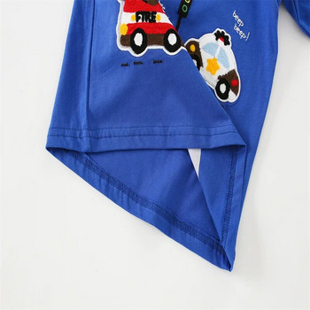 Jumping Meters 2-7T Boys T shirts Αυτοκίνητα Κέντημα Hot Selling Παιδικά Ρούχα Μακρυμάνικα Φθινοπωρινά ανοιξιάτικα μπλούζες