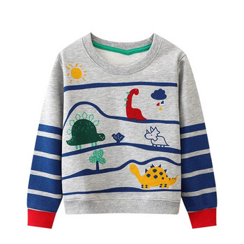 SAILEROAD Φθινοπωρινά νέα ρούχα για αγόρια Βαμβακερά ριγέ εξωτερικά ενδύματα κινουμένων σχεδίων Δεινόσαυροι Μπλουζάκια για μωρά Παιδικά Φούτερ με κουκούλα Φούτερ