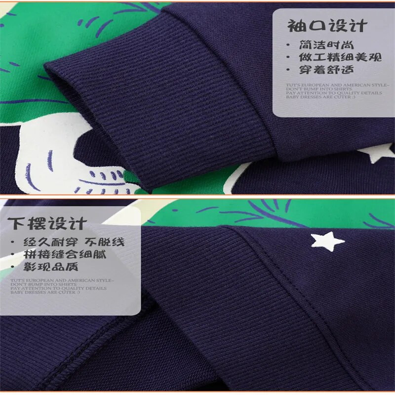 Lēcieni metri 2-7T Rudens pavasaris Zēni Meitenes Džemperi Zvaigznes Dinozauri Toddler Zēni Meitenes Apģērbi Jauki Bērnu Kapuči