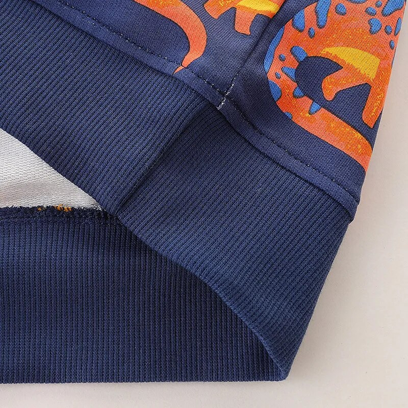 2023. gada ziemas jauns bērnu džemperis, zēnu kapuces ar pilnu apdruku, džemperis ar garām piedurknēm, krekls, meitene, karikatūra, dinozauru džemperis