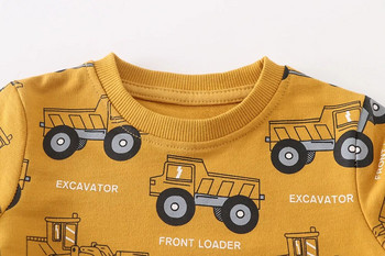 Νέα μπλούζα για αγόρια casual ανοιξιάτικα και φθινοπωρινά ρούχα Βαμβακερά παιδικά με στρογγυλή λαιμόκοψη εμπριμέ μακρυμάνικα μπλουζάκια για βρέφη 2-7Τ