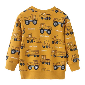 Νέα μπλούζα για αγόρια casual ανοιξιάτικα και φθινοπωρινά ρούχα Βαμβακερά παιδικά με στρογγυλή λαιμόκοψη εμπριμέ μακρυμάνικα μπλουζάκια για βρέφη 2-7Τ