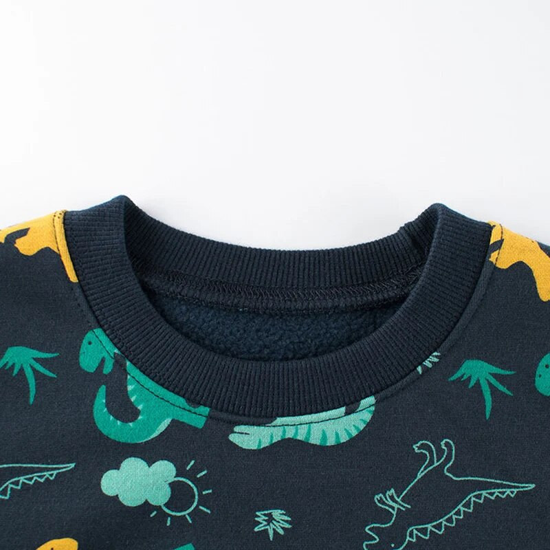 2023. gada ziema, jauns bērnu džemperis, dinozauru multfilma, džemperis, zēnu kapuces, ikdienas apģērbs ar garām piedurknēm samta bērnu