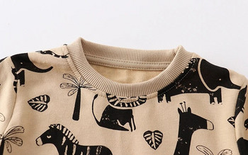 SAILEROAD 2023 Άνοιξη Νέα Αγόρια 2-7 ετών Ρούχα Βαμβακερά εξωτερικά ενδύματα κινουμένων σχεδίων Ζώα μπλουζάκια μωρά Παιδικά μπλουζάκια με κουκούλα για νήπια