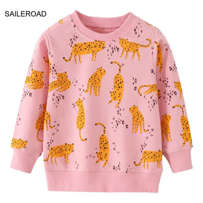 SAILEROAD Tavaszi új fiúk 2-7 éves korig Ruhák Pamut Felsőruházat Rajzfilm Dinoszaurusz Baba Felsők Lányok Gyerekek Tipegő Pulcsi Pulóverek