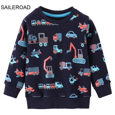 SAILEROAD Tavaszi új fiúk 2-7 éves korig Ruhák Pamut Felsőruházat Rajzfilm Dinoszaurusz Baba Felsők Lányok Gyerekek Tipegő Pulcsi Pulóverek