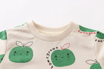 Суичър за момчета и момичета Есенно облекло Детска мода Анимационни топове с кръгло деколте Ежедневна тениска за бебета 2-7T Пролет Европа и Америка