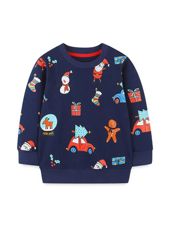 Φούτερ μωρού κινουμένων σχεδίων Φθινοπωρινά μακρυμάνικα για αγόρια χριστουγεννιάτικα ρούχα αθλητικό πουκάμισο Πρωτοχρονιάτικο μπλουζάκι για αγόρι Φούτερ στολή