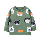 Jumping Meters 2-7T Animals Print Bērnu džemperi rudens pavasarim bērniem Apģērbi ar garām piedurknēm Bērnu apģērbi Toddler Tops