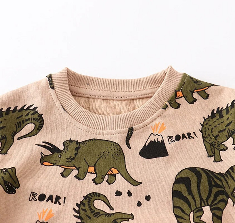 Pārdodu Hoodies dinozauru zēns T-krekls meitene rudens/ziemas džemperis bērnu ikdienas tops bērnu kokvilnas drēbes ar garām piedurknēm