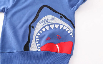 SAILEROAD Άνοιξη Νέα Αγόρια Ρούχα 2-7 ετών Βαμβακερά εξωτερικά ενδύματα κινουμένων σχεδίων καρχαρίας μωρό μπλουζάκια για κορίτσια Παιδικά μπλουζάκια με κουκούλα για νήπια