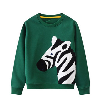 SAILEROAD Νέα Φθινοπωρινά Νέα Ρούχα Αγόρια Βαμβακερά Πράσινα Εξωτερικά Ενδύματα Κινούμενα σχέδια Zebra Baby Μπλουζάκια Παιδικά Φούτερ Παιδικά Φούτερ Φούτερ