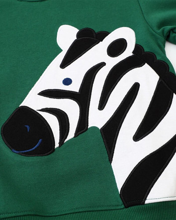 SAILEROAD Νέα Φθινοπωρινά Νέα Ρούχα Αγόρια Βαμβακερά Πράσινα Εξωτερικά Ενδύματα Κινούμενα σχέδια Zebra Baby Μπλουζάκια Παιδικά Φούτερ Παιδικά Φούτερ Φούτερ