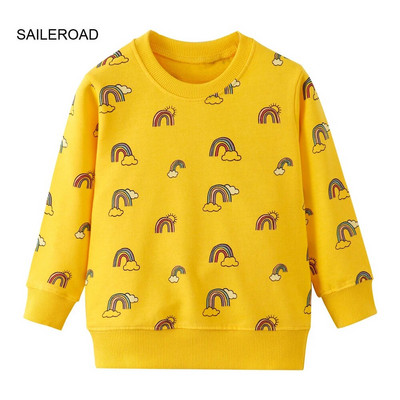 SAILEROAD Pavasara zēni 2-7 gadi Apģērbi Kokvilnas Virsdrēbes Karikatūras Ekskavatori Bērnu Topi Meitenes Bērniem Mazu bērnu kapucis Džemperi