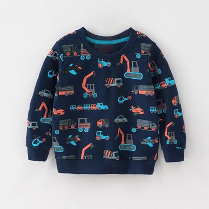 SAILEROAD Pavasara zēni 2-7 gadi Apģērbi Kokvilnas Virsdrēbes Karikatūras Ekskavatori Bērnu Topi Meitenes Bērniem Mazu bērnu kapucis Džemperi
