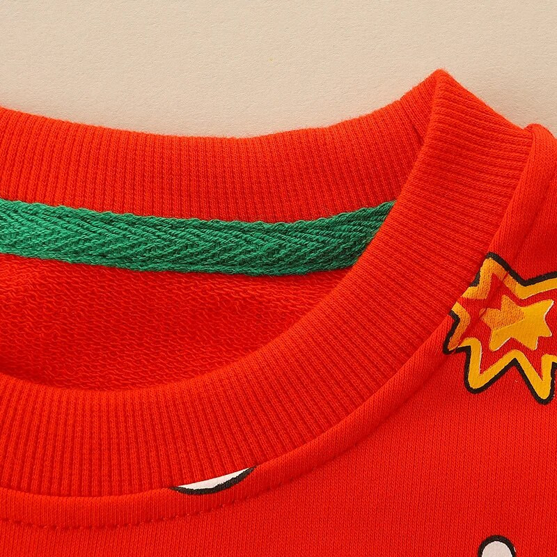 Bērnu kapuces Ziemassvētku Jaunais gads Apģērbs Meiteņu Ziemassvētku vecītis Apdruka Ikdienas Tops Pavasaris Rudens Kokvilnas džemperis ar garām piedurknēm