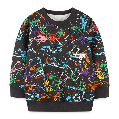 Zēniem meiteņu rudens karikatūra Dinozauru apdruka Hoodies Pulovers Korejas versija Bērnu Mode Apakšējā krekls Bērnu apģērbi