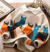 Fiúk rajzfilm pulóverek 2023 Új, nagy gyerekgallér Sport felsők hosszú ujjú pulóverek gyerekeknek tavasz ősz 6 8 10 12 14 év